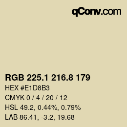 Color code: RGB 225.1 216.8 179 | qconv.com