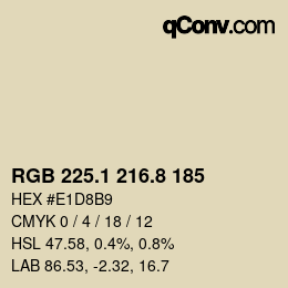 Color code: RGB 225.1 216.8 185 | qconv.com