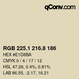 Color code: RGB 225.1 216.8 186 | qconv.com