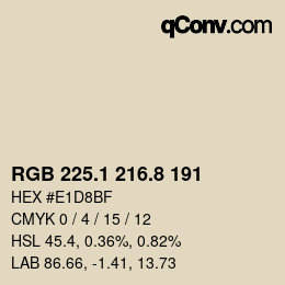 Color code: RGB 225.1 216.8 191 | qconv.com