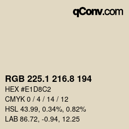 Farbcode: RGB 225.1 216.8 194 | qconv.com