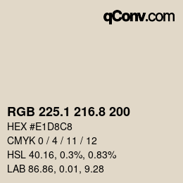 Color code: RGB 225.1 216.8 200 | qconv.com