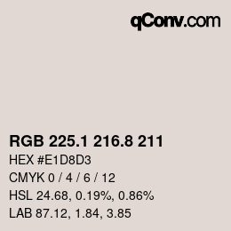 Color code: RGB 225.1 216.8 211 | qconv.com