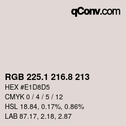 Color code: RGB 225.1 216.8 213 | qconv.com
