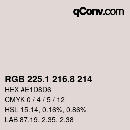 Farbcode: RGB 225.1 216.8 214 | qconv.com