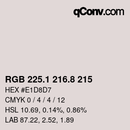 Código de color: RGB 225.1 216.8 215 | qconv.com