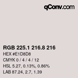 Color code: RGB 225.1 216.8 216 | qconv.com