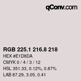 Color code: RGB 225.1 216.8 218 | qconv.com