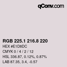 Color code: RGB 225.1 216.8 220 | qconv.com