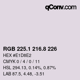 Color code: RGB 225.1 216.8 226 | qconv.com