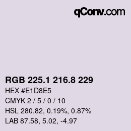 Color code: RGB 225.1 216.8 229 | qconv.com