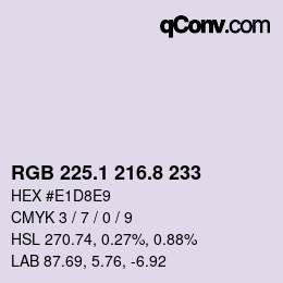 Color code: RGB 225.1 216.8 233 | qconv.com
