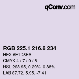 Color code: RGB 225.1 216.8 234 | qconv.com