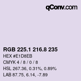 Farbcode: RGB 225.1 216.8 235 | qconv.com