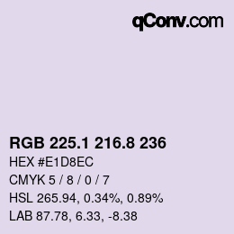 Color code: RGB 225.1 216.8 236 | qconv.com