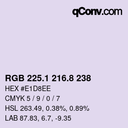 Color code: RGB 225.1 216.8 238 | qconv.com
