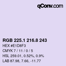 Color code: RGB 225.1 216.8 243 | qconv.com