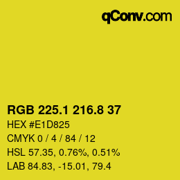 カラーコード: RGB 225.1 216.8 37 | qconv.com