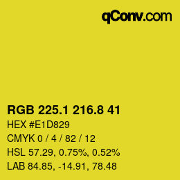 カラーコード: RGB 225.1 216.8 41 | qconv.com