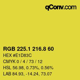 カラーコード: RGB 225.1 216.8 60 | qconv.com