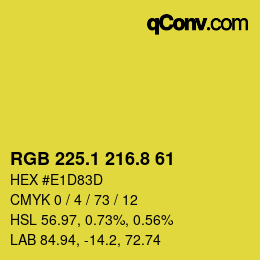 カラーコード: RGB 225.1 216.8 61 | qconv.com