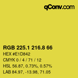 カラーコード: RGB 225.1 216.8 66 | qconv.com