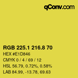 カラーコード: RGB 225.1 216.8 70 | qconv.com