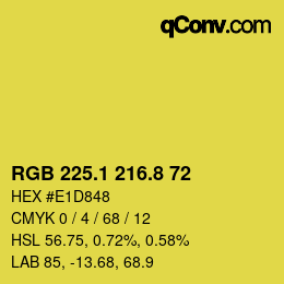 カラーコード: RGB 225.1 216.8 72 | qconv.com