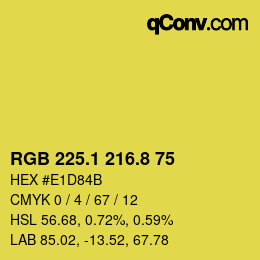カラーコード: RGB 225.1 216.8 75 | qconv.com