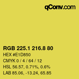カラーコード: RGB 225.1 216.8 80 | qconv.com