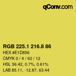 カラーコード: RGB 225.1 216.8 86 | qconv.com