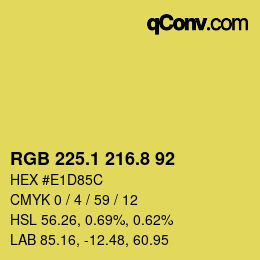 カラーコード: RGB 225.1 216.8 92 | qconv.com