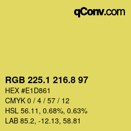 カラーコード: RGB 225.1 216.8 97 | qconv.com