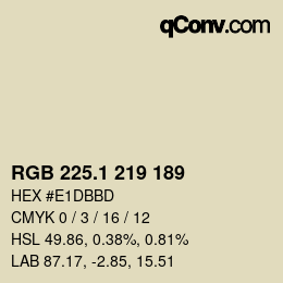 カラーコード: RGB 225.1 219 189 | qconv.com