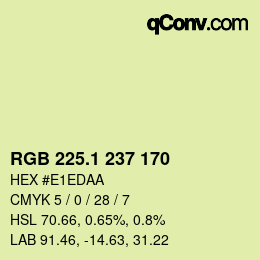 カラーコード: RGB 225.1 237 170 | qconv.com