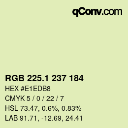 カラーコード: RGB 225.1 237 184 | qconv.com