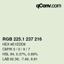 Color code: RGB 225.1 237 216 | qconv.com