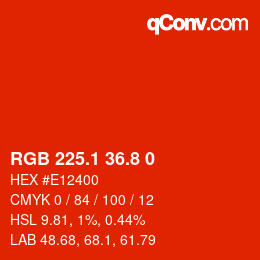 Color code: RGB 225.1 36.8 0 | qconv.com