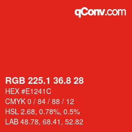 カラーコード: RGB 225.1 36.8 28 | qconv.com