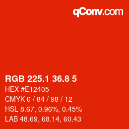 カラーコード: RGB 225.1 36.8 5 | qconv.com