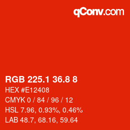 カラーコード: RGB 225.1 36.8 8 | qconv.com
