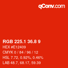 Color code: RGB 225.1 36.8 9 | qconv.com