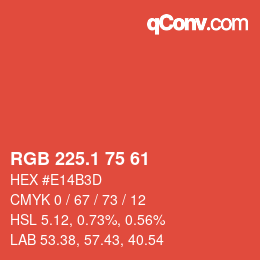 カラーコード: RGB 225.1 75 61 | qconv.com