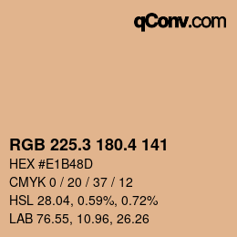 カラーコード: RGB 225.3 180.4 141 | qconv.com