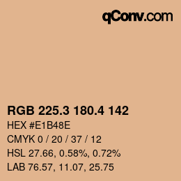カラーコード: RGB 225.3 180.4 142 | qconv.com