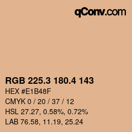 カラーコード: RGB 225.3 180.4 143 | qconv.com
