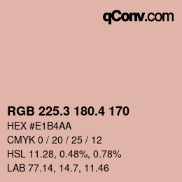 カラーコード: RGB 225.3 180.4 170 | qconv.com