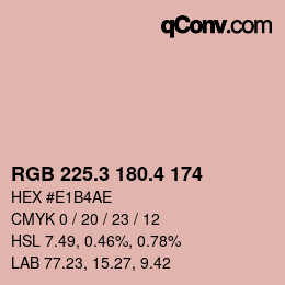 カラーコード: RGB 225.3 180.4 174 | qconv.com