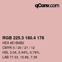 カラーコード: RGB 225.3 180.4 178 | qconv.com