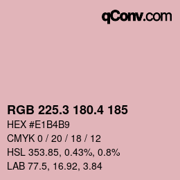 カラーコード: RGB 225.3 180.4 185 | qconv.com